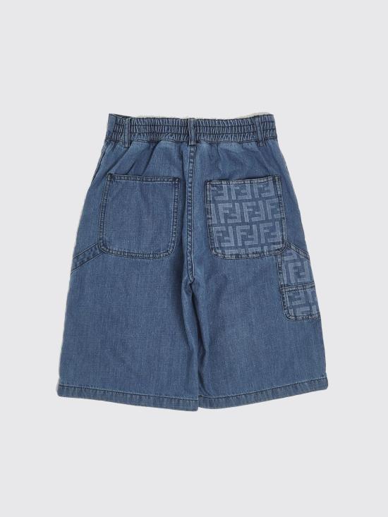 26SS [키즈] 펜디 데님 숏팬츠 JMF584AVWI F0QG0 Blue - FENDI