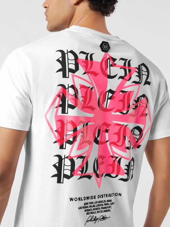 25FW 필립 플레인 반팔 티셔츠 AAECMTK8698PJY002N 01 White - PHILIPP PLEIN