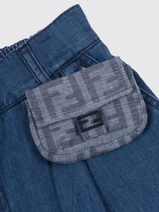 26SS [키즈] 펜디 데님 숏팬츠 JFF400AVWI F0QG0 Blue - FENDI