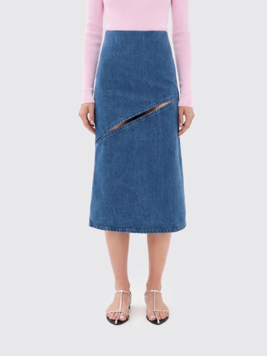 26SS 질샌더 롱 스커트 J03MA0303J45352 476 Denim