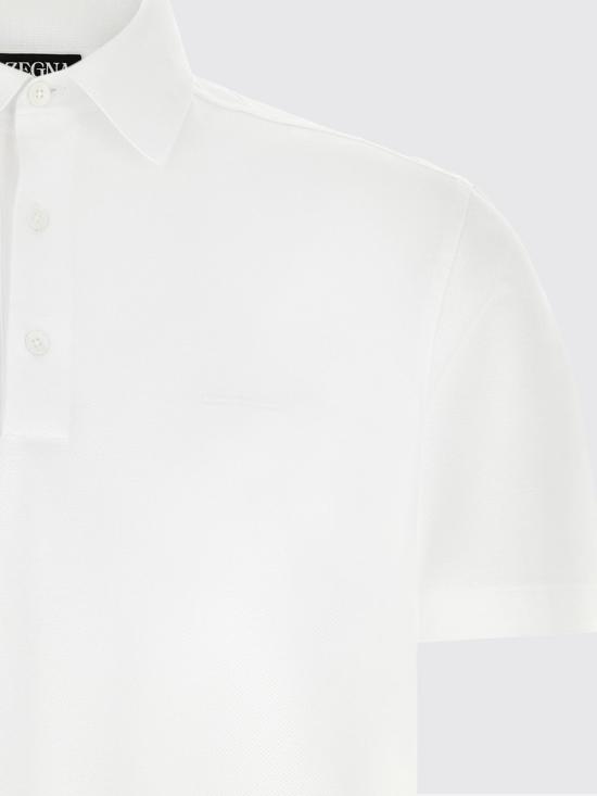 26SS 에르메네질도제냐 폴로 티셔츠 UH348A3H794 100 White - ERMENEGILDO ZEGNA
