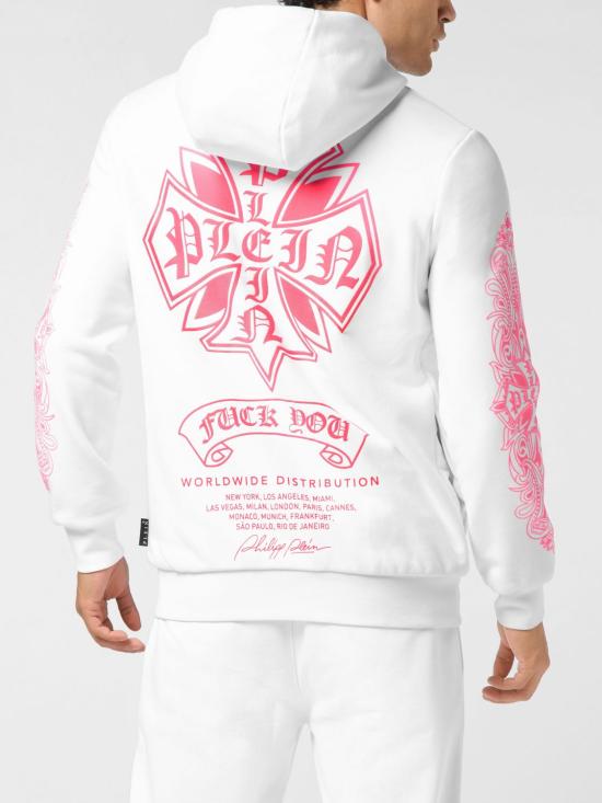 26SS 필립 플레인 후드 티셔츠 AAECMJB3851PJY002N 0187 White - PHILIPP PLEIN