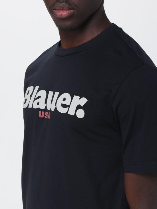 26SS 블라우어 반팔 티셔츠 BLUH02299007439 999 Black - BLAUER