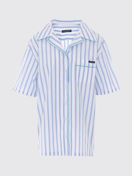 26SS 돌체앤가바나 스트라이프 포플린 셔츠 F5U31TFR52W S8051 Blue - DOLCE & GABBANA