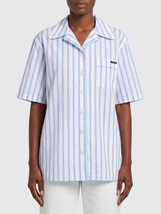 26SS 돌체앤가바나 스트라이프 포플린 셔츠 F5U31TFR52W S8051 Blue