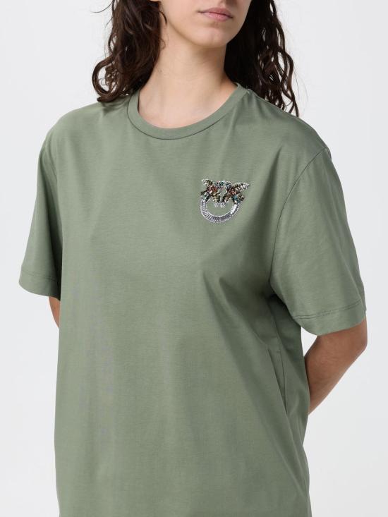 26SS 핑코 반팔 티셔츠 105526A33F U84 Green - PINKO