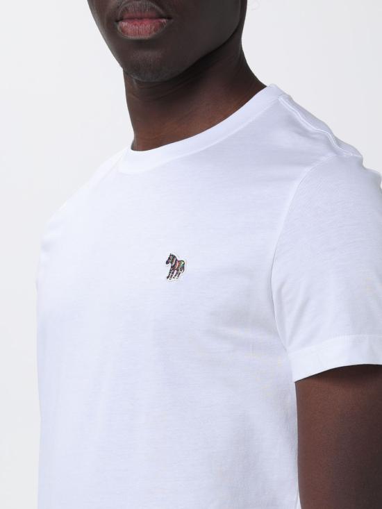 26SS 폴 스미스 슬림핏 코튼 티셔츠 M2R010RKZEBRA 01 White - PAUL SMITH