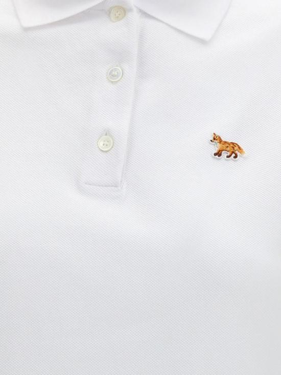 26SS 메종키츠네 베이비폭스 오버사이즈 폴로 티셔츠 OW00207KP0001 P100 White - MAISON KITSUNE