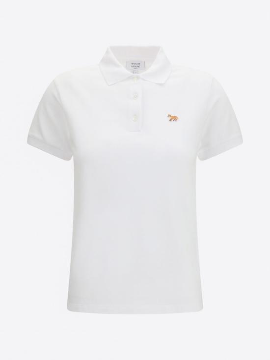 26SS 메종키츠네 베이비폭스 오버사이즈 폴로 티셔츠 OW00207KP0001 P100 White - MAISON KITSUNE