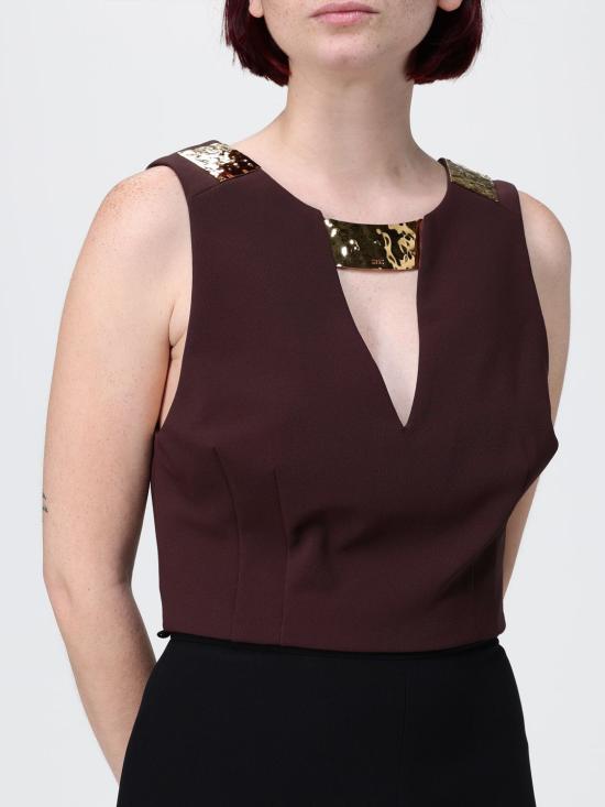 26SS 엘리자베타프랜치 긴팔 티셔츠 TO05061E2 644 Cocoa - ELISABETTA FRANCHI