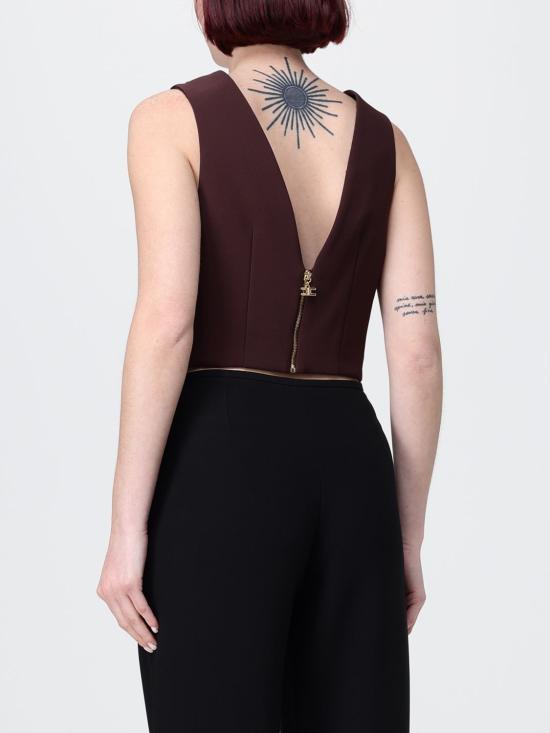 26SS 엘리자베타프랜치 긴팔 티셔츠 TO05061E2 644 Cocoa - ELISABETTA FRANCHI