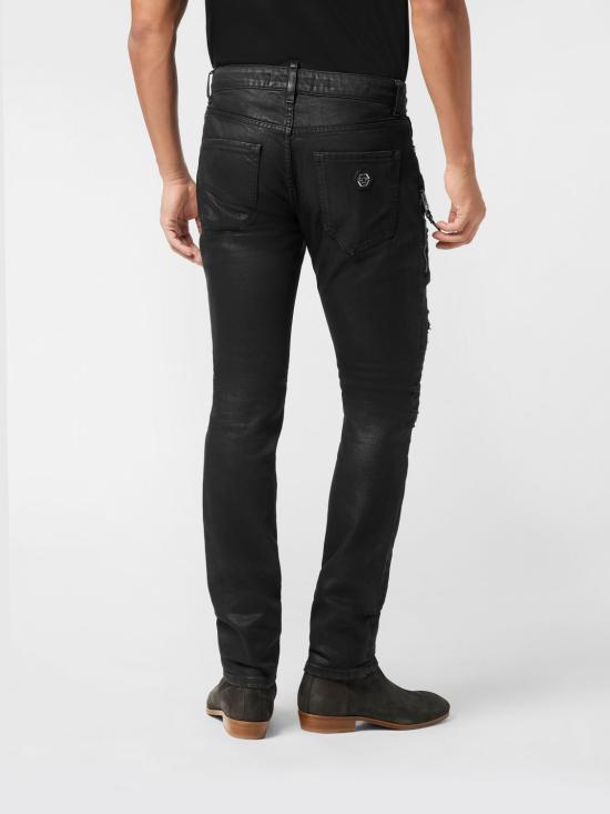 26SS 필립 플레인 데님 팬츠 AAECMDT4222PDE004N 02ZN Black - PHILIPP PLEIN