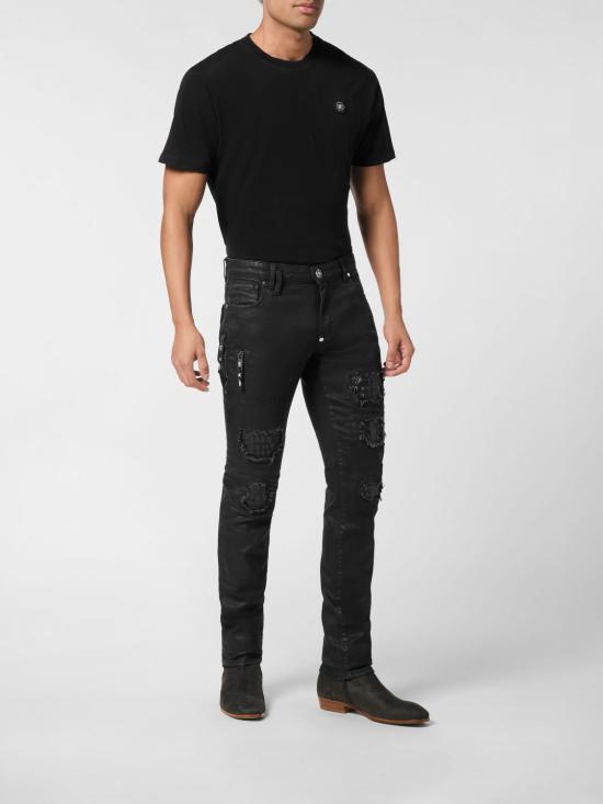 26SS 필립 플레인 데님 팬츠 AAECMDT4222PDE004N 02ZN Black - PHILIPP PLEIN