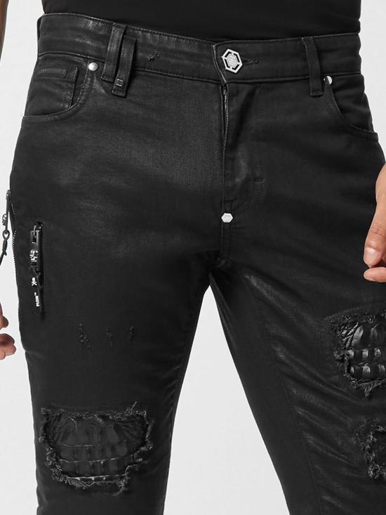 26SS 필립 플레인 데님 팬츠 AAECMDT4222PDE004N 02ZN Black - PHILIPP PLEIN