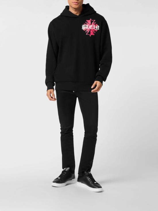 26SS 필립 플레인 후드 티셔츠 AAECMJB3866PTE003N 02 Black - PHILIPP PLEIN