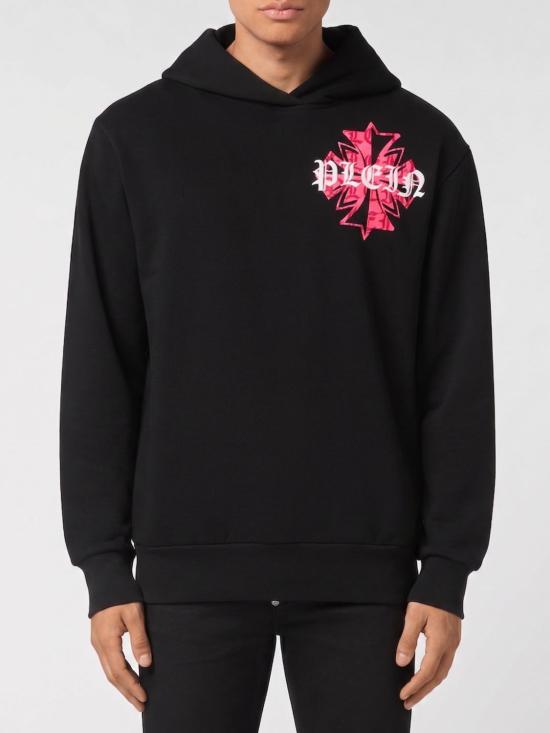 26SS 필립 플레인 후드 티셔츠 AAECMJB3866PTE003N 02 Black