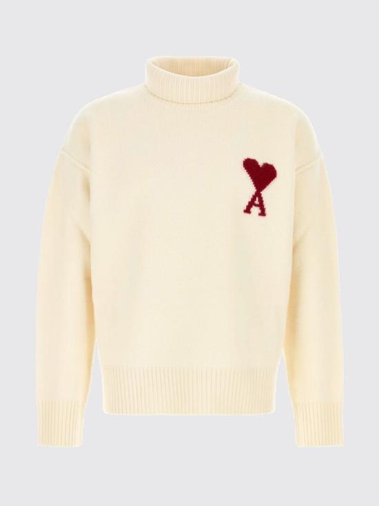 26SS 아미 ADC 터틀넥 스웨터 UKS839018 154 White - AMI