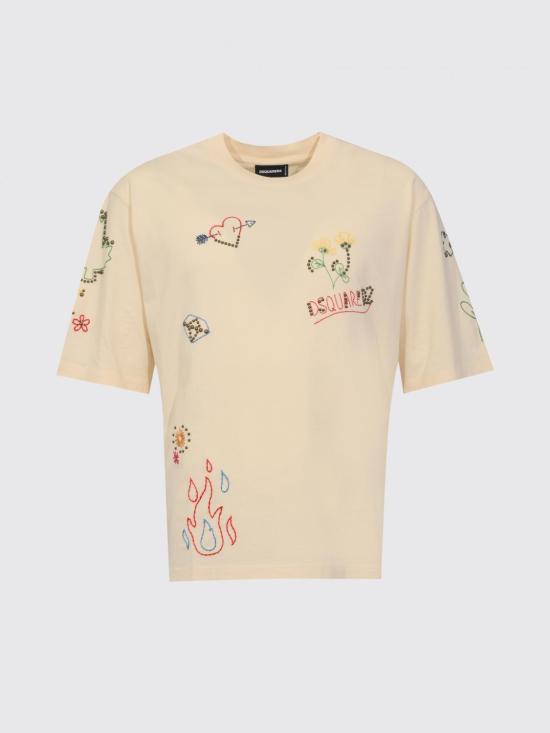 26SS 디스퀘어드2 반팔 티셔츠 S71GD1647D20020 103 Cream - DSQUARED2