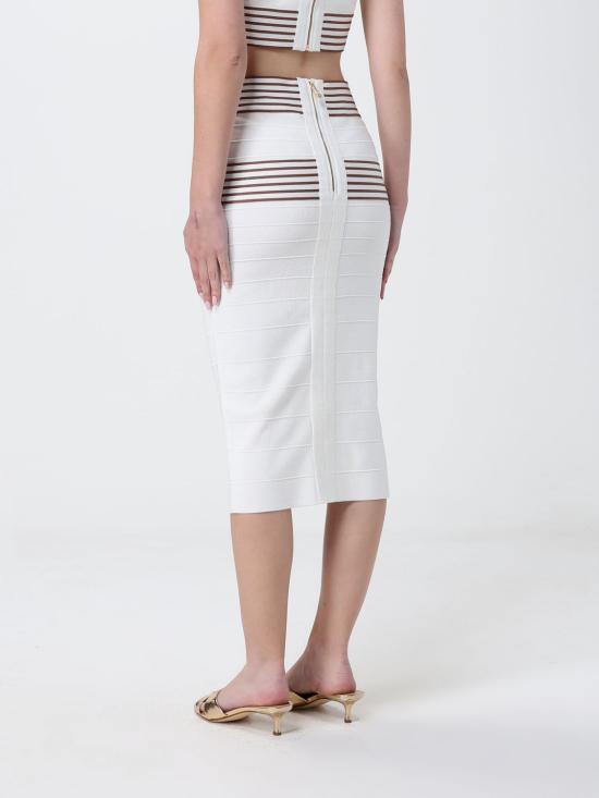 26SS 엘리자베타프랜치 미디 스커트 GK16S61E2 AQ6 Ivory - ELISABETTA FRANCHI
