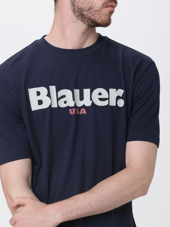 26SS 블라우어 반팔 티셔츠 BLUH02299007439 888 Blue - BLAUER