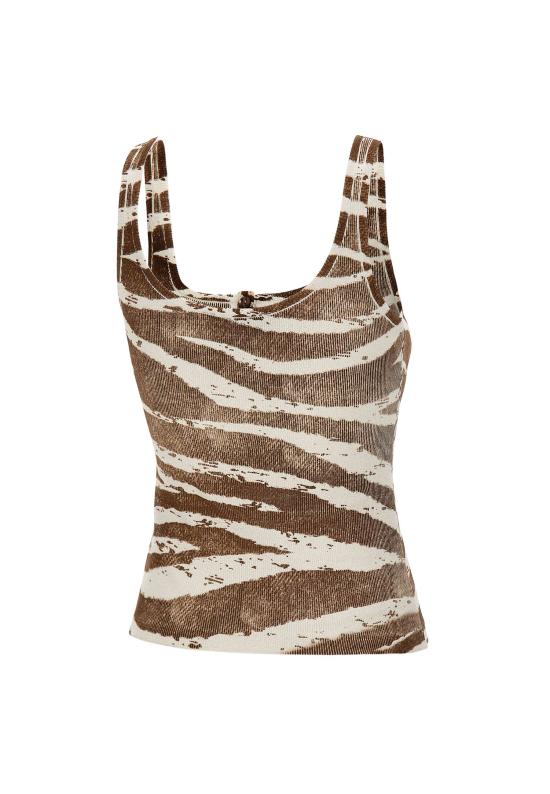 26SS 블루마린 민소매 티셔츠 2T123A M1035 BROWN - BLUMARINE