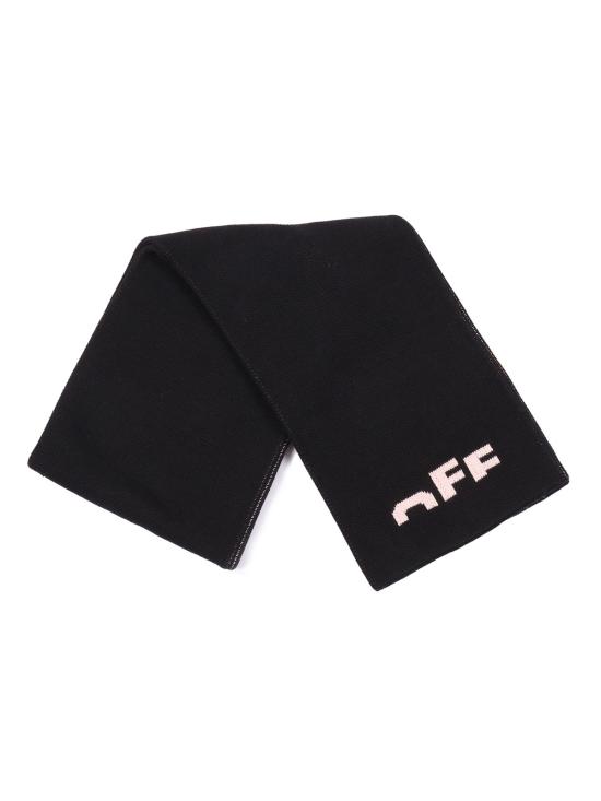 오프화이트 머플러/스카프 타입 로고 스카프 블랙