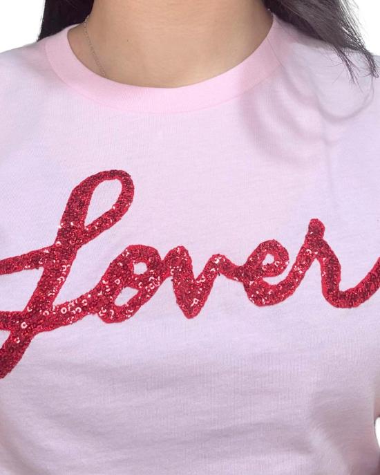  Love & Bambii 반팔 티셔츠 러브앤밤비 스팽글 러버 티셔츠 핑크 - OTHER BRANDS