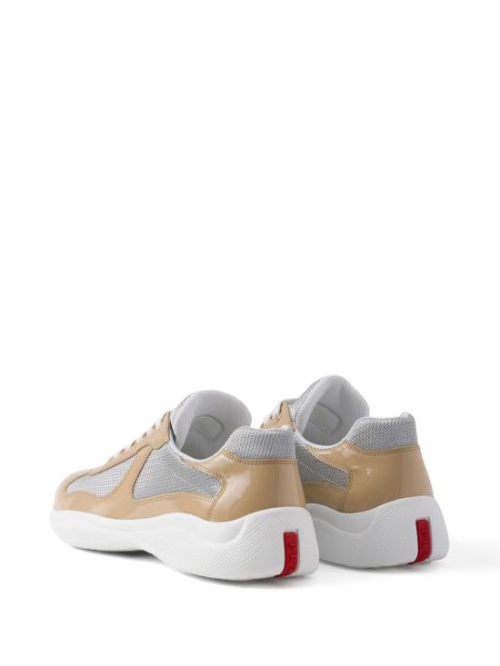 26FW 프라다 아메리카 컵 가죽 및 바이크 패브릭 스니커즈 4E3400 ASZF0G0R BEIGE - PRADA