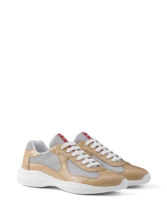 26FW 프라다 아메리카 컵 가죽 및 바이크 패브릭 스니커즈 4E3400 ASZF0G0R BEIGE - PRADA