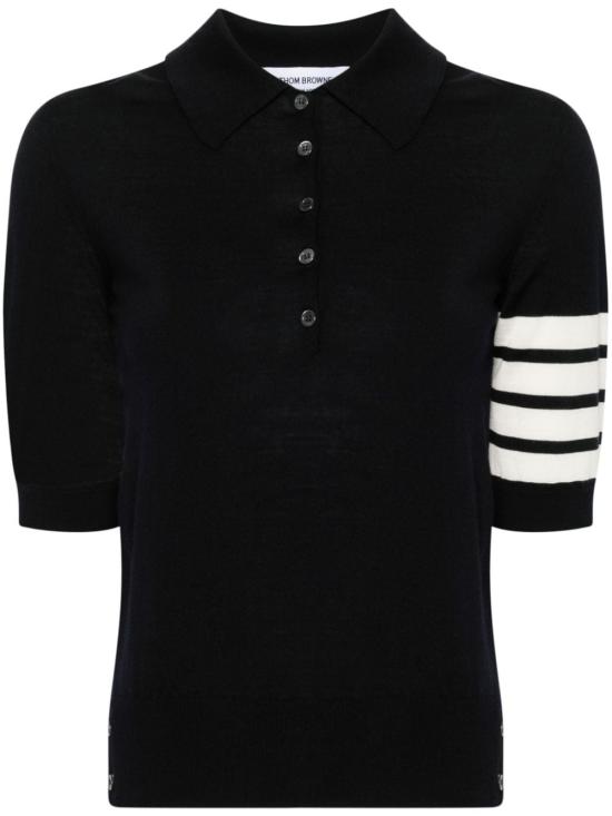 26FW 톰브라운 울 4바 릴렉스드 폴로 니트 FKP053A Y1014415 NAVY