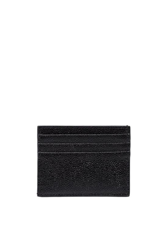 26FW 톰브라운 페블 그레인 레더 스트라이프 노트 카드 홀더 MAW031L 00198001 Nero - THOM BROWNE