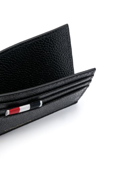 26FW 톰브라운 페블 그레인 레더 스트라이프 노트 카드 홀더 MAW031L 00198001 Nero - THOM BROWNE