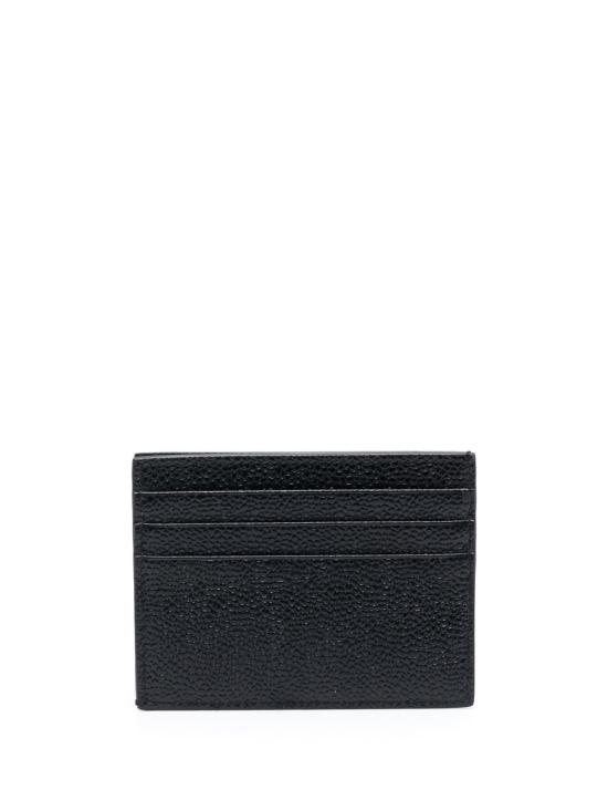 26FW 톰브라운 페블 그레인 레더 스트라이프 노트 카드 홀더 MAW031L 00198001 Nero - THOM BROWNE