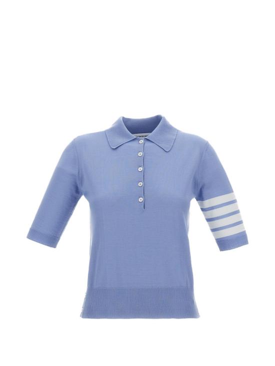 26FW 톰브라운 울 4바 릴렉스드 폴로 니트 FKP053A Y1014482 LIGHT BLUE
