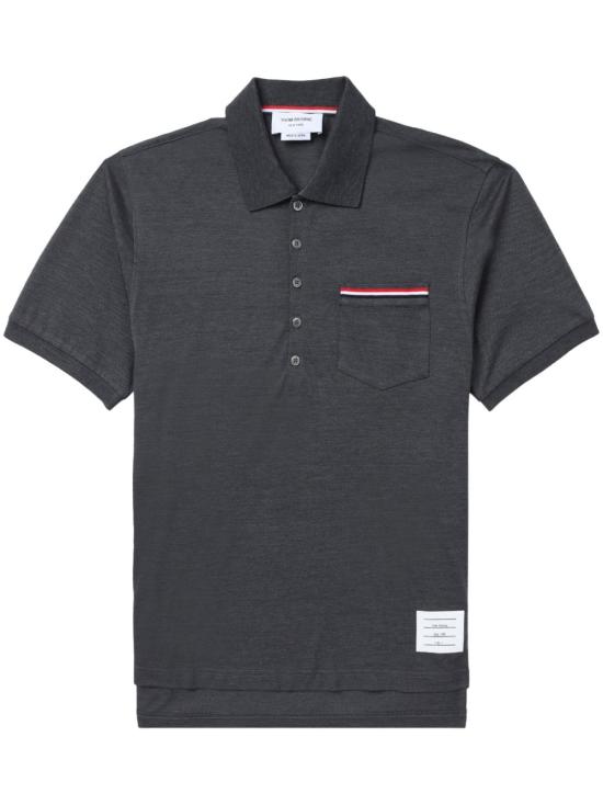 26FW 톰브라운 피케 포켓 폴로 티셔츠 MJP022A 01455025 DARK GREY