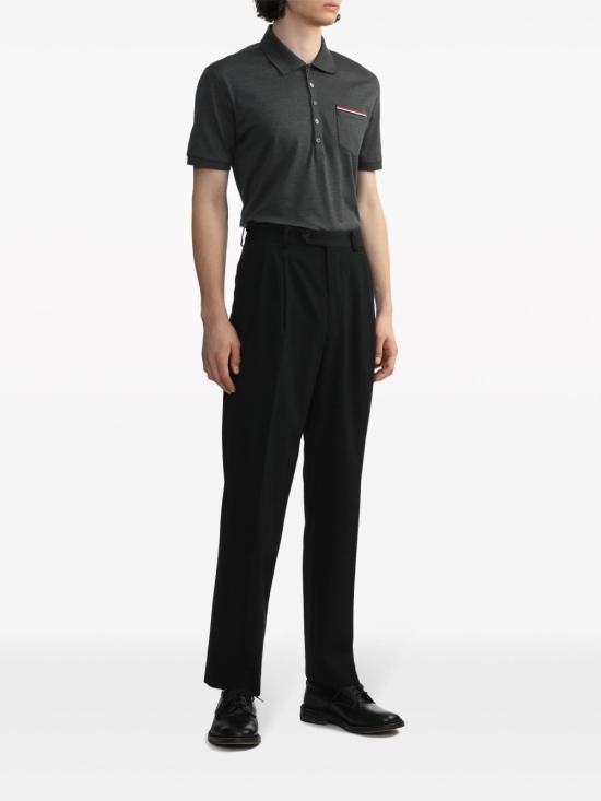 26FW 톰브라운 피케 포켓 폴로 티셔츠 MJP022A 01455025 DARK GREY - THOM BROWNE