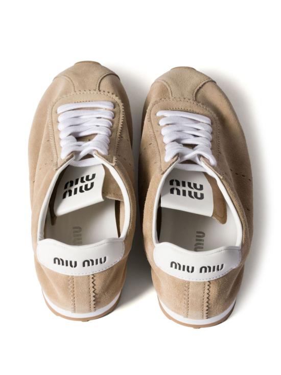 26FW 미우미우 플룸 블리치 스니커즈 5E114E 054F0F24 BEIGE - MIU MIU