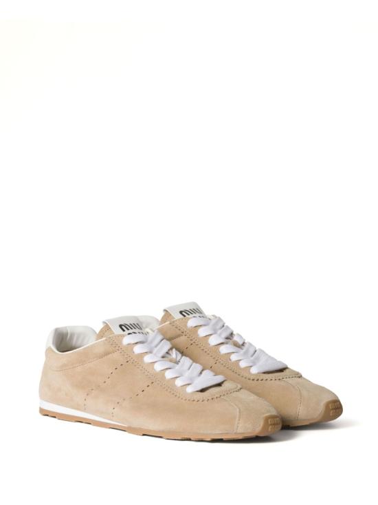 26FW 미우미우 플룸 블리치 스니커즈 5E114E 054F0F24 BEIGE - MIU MIU