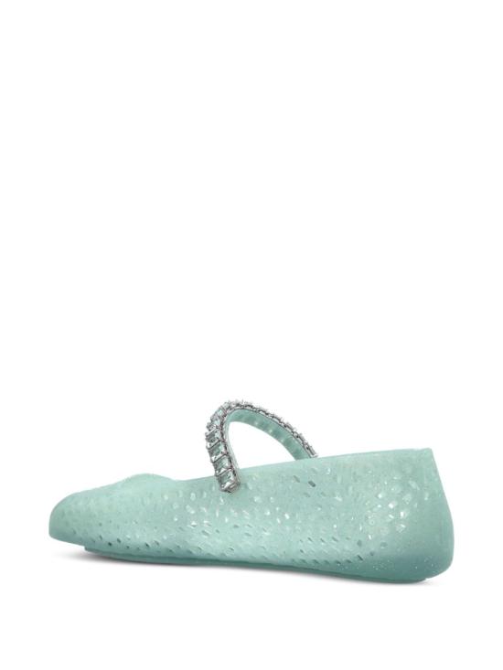 26FW 지미추 플랫 슈즈 THEJELLY NTXLIGHTVERDE SILVER GREEN - JIMMY CHOO