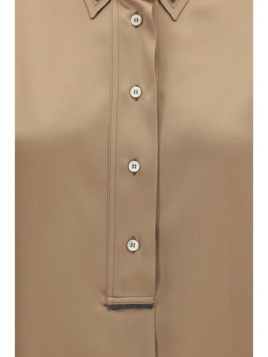 26SS 브루넬로 쿠치넬리 실크 블라우스 M0C59RA915 C9237 BEIGE - BRUNELLO CUCINELLI