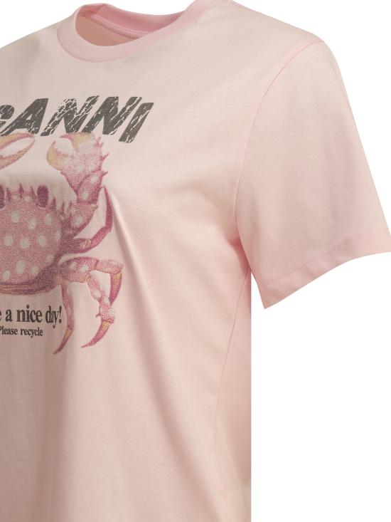 26FW 가니 반팔 티셔츠 A1050197868 Pink - GANNI