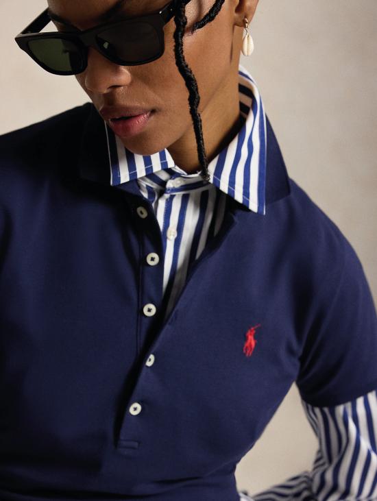 26SS 랄프 로렌 폴로 티셔츠 폴로 마니카 코르타 슬림핏 네이비 블루 - RALPH LAUREN