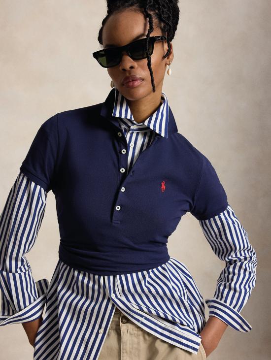 26SS 랄프 로렌 폴로 티셔츠 폴로 마니카 코르타 슬림핏 네이비 블루 - RALPH LAUREN