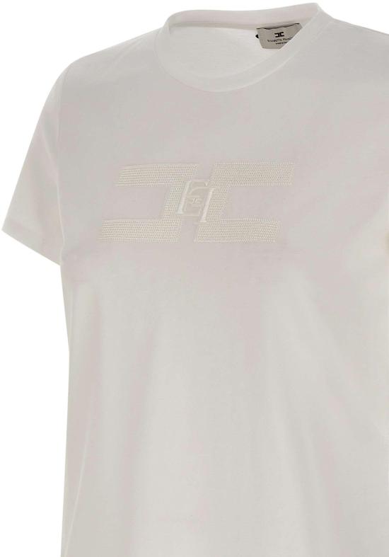 25FW 엘리자베타프랜치 반팔 티셔츠 MA00756E2270 WHITE - ELISABETTA FRANCHI