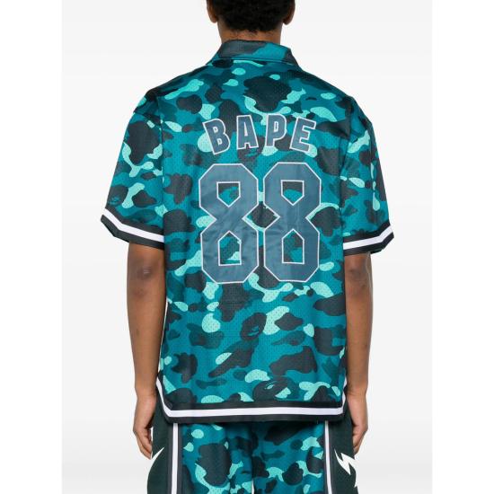 26SS 베이프 반팔 셔츠 001SRM301314M GREEN GREEN BLUE - BAPE