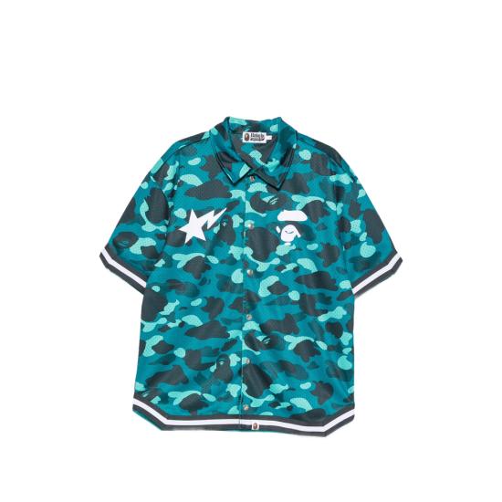 26SS 베이프 반팔 셔츠 001SRM301314M GREEN GREEN BLUE