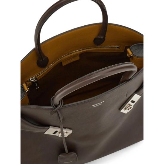 26FW 살바토레 페라가모 토트백 241666 0777380 NERO BROWN - SALVATORE FERRAGAMO