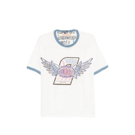26FW Secnd Slf 반팔 티셔츠 NTCHSS WHITE WHITE BLUE