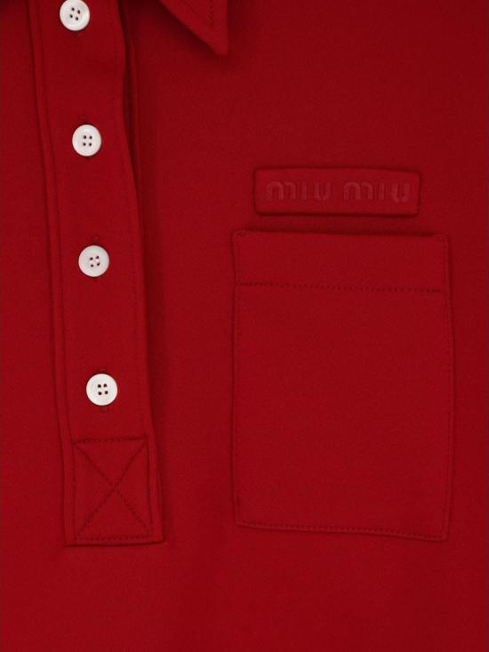 26SS 미우미우 폴로 티셔츠 MT2204 14OAF0041 Rosso - MIU MIU