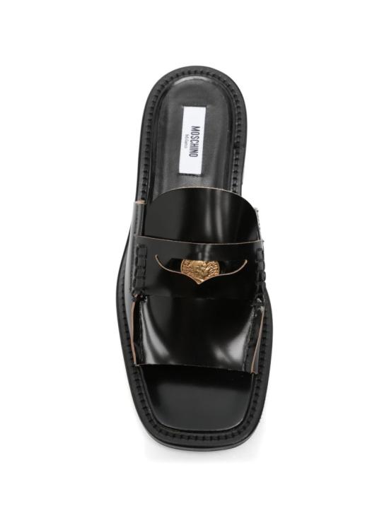 26SS 모스키노 뮬/슬리퍼 MA28122M0O MH5 000 Black - MOSCHINO